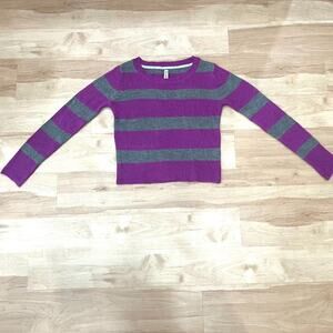 Aeropostale Light Purple and Light Grey Stripes Sweater